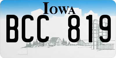 IA license plate BCC819