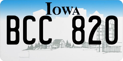 IA license plate BCC820