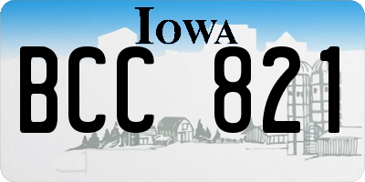 IA license plate BCC821