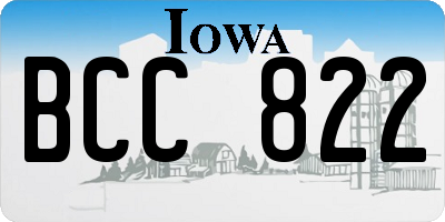 IA license plate BCC822