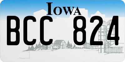 IA license plate BCC824