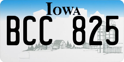 IA license plate BCC825
