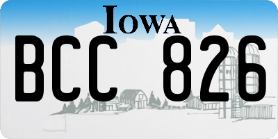 IA license plate BCC826