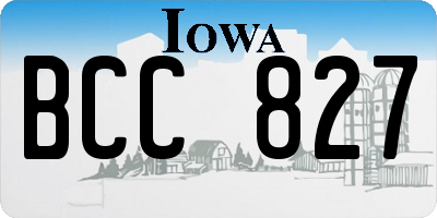 IA license plate BCC827