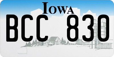 IA license plate BCC830