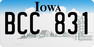IA license plate BCC831