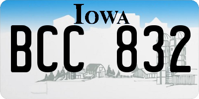 IA license plate BCC832