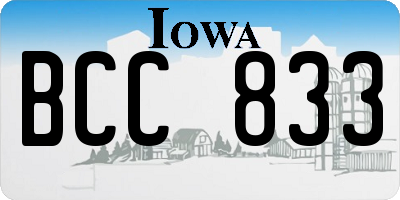 IA license plate BCC833