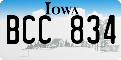 IA license plate BCC834