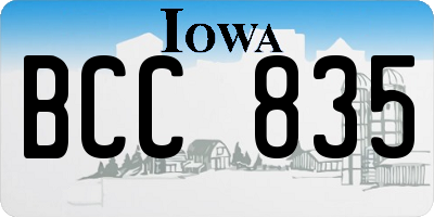 IA license plate BCC835