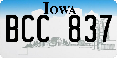 IA license plate BCC837