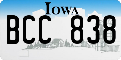 IA license plate BCC838
