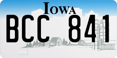 IA license plate BCC841