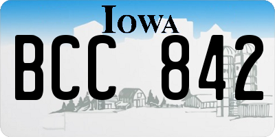IA license plate BCC842