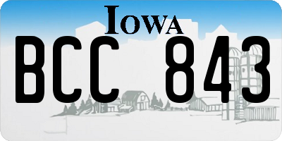 IA license plate BCC843