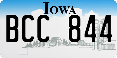 IA license plate BCC844