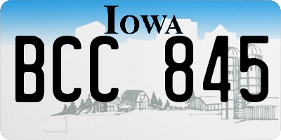 IA license plate BCC845