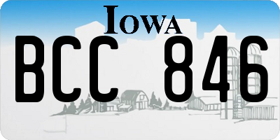 IA license plate BCC846