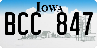IA license plate BCC847