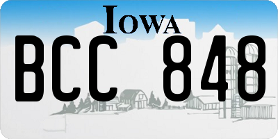 IA license plate BCC848