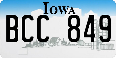 IA license plate BCC849