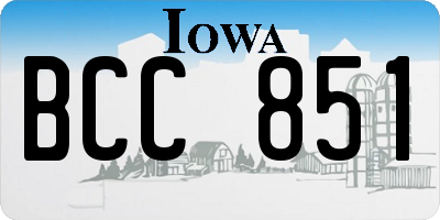 IA license plate BCC851