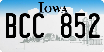 IA license plate BCC852