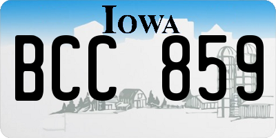 IA license plate BCC859