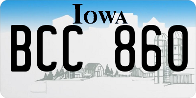 IA license plate BCC860