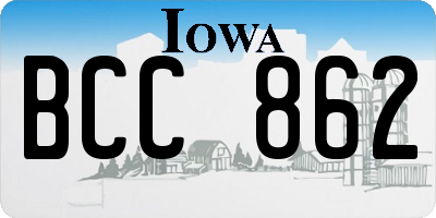 IA license plate BCC862