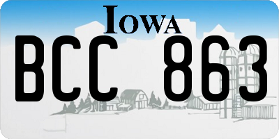 IA license plate BCC863