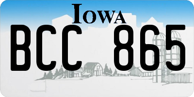 IA license plate BCC865