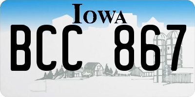 IA license plate BCC867