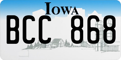 IA license plate BCC868