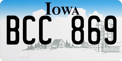 IA license plate BCC869