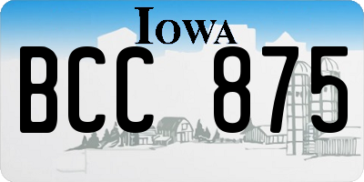 IA license plate BCC875