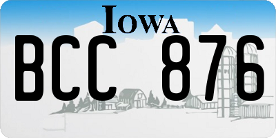 IA license plate BCC876