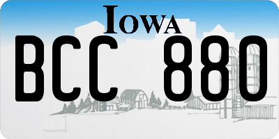 IA license plate BCC880
