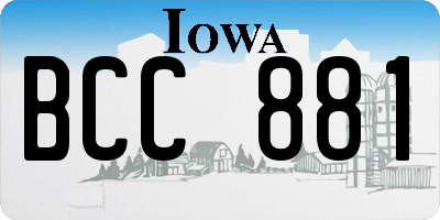 IA license plate BCC881