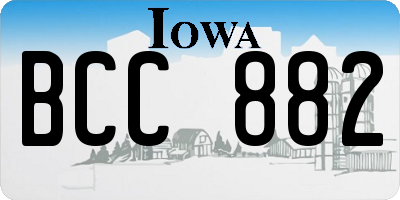 IA license plate BCC882