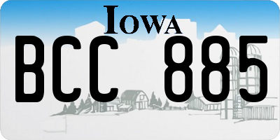 IA license plate BCC885