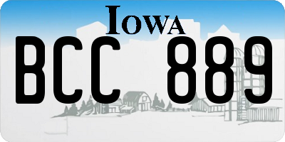 IA license plate BCC889