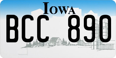 IA license plate BCC890