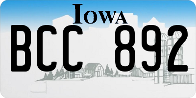 IA license plate BCC892