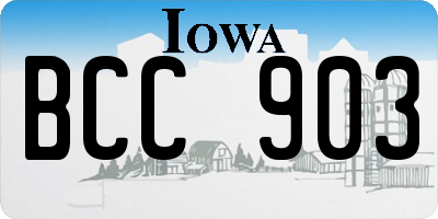 IA license plate BCC903