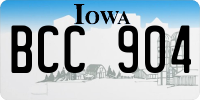 IA license plate BCC904