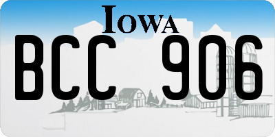 IA license plate BCC906