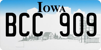 IA license plate BCC909