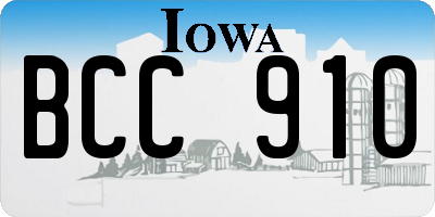 IA license plate BCC910