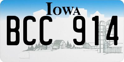 IA license plate BCC914